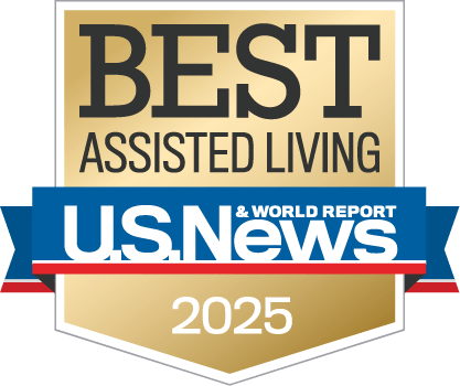 U.S. News 2025 Best Assisted Living award badge recognizing Arrow Senior Living communities for outstanding support and care in assisted living.